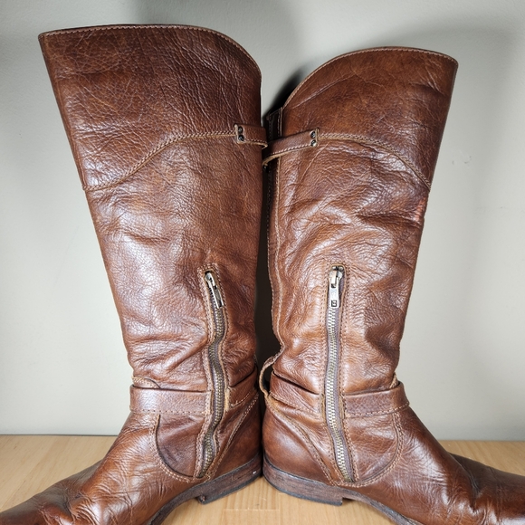 FRYE Women's Phillips Riding Boot Size 7.5 Leather Tall Western Pull On Campus - Picture 13 of 14